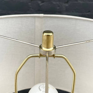 Mid-Century Modern Walnut & Cork Table Lamp with New Shade