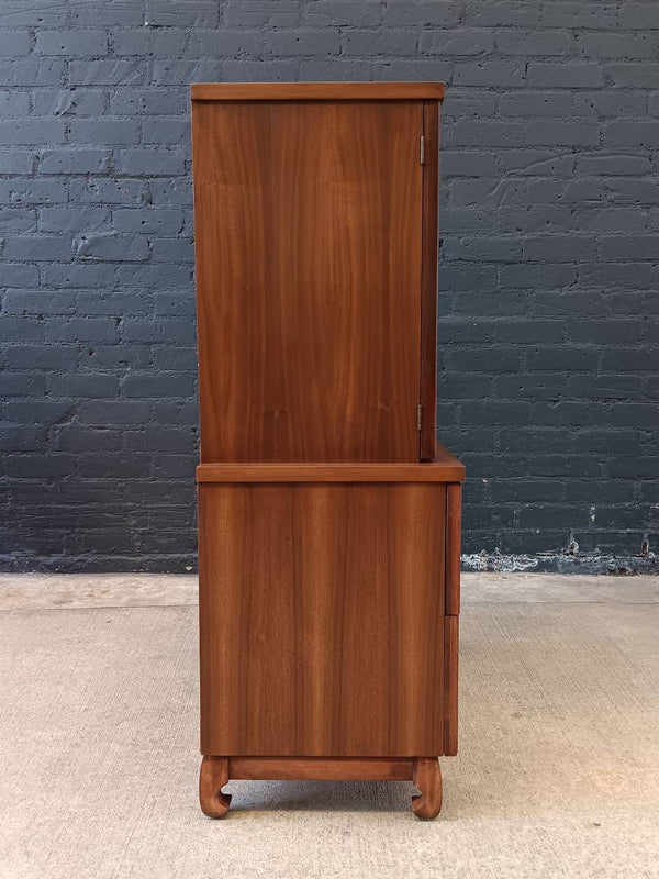 Mid-Century Modern Walnut & Burl Wood Highboy Dresser, c.1960’s