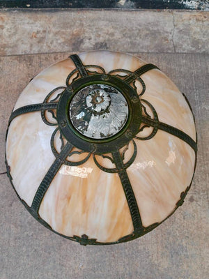 Vintage Art Deco Style Table Lamp with Decorative Glass Shade, c.1930’s