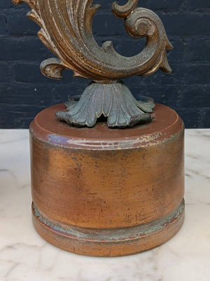 Pair of Italian Baroque Patinated Brass Table Lamps, c.1960’s