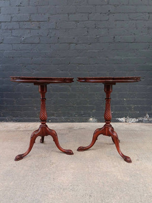 Pair of Federal Style Mahogany Tripod End Tables, c.1950’s