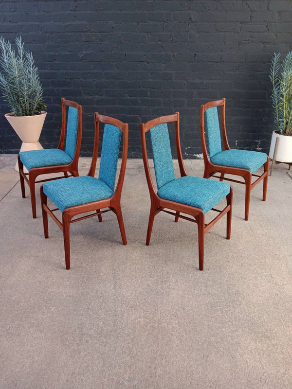 Set of 4 Mid-Century Modern Sculpted Walnut Dining Chairs, c.1960’s