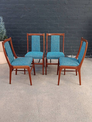 Set of 4 Mid-Century Modern Sculpted Walnut Dining Chairs, c.1960’s