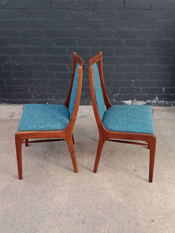 Set of 4 Mid-Century Modern Sculpted Walnut Dining Chairs, c.1960’s