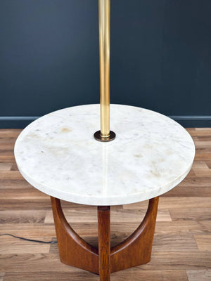 Mid-Century Modern Floor Lamp w/ Marble Side Table, c.1960’s