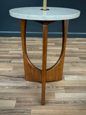 Mid-Century Modern Floor Lamp w/ Marble Side Table, c.1960’s