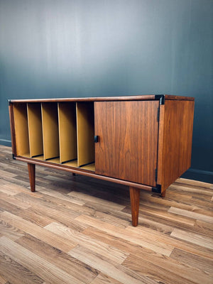 Mid-Century Modern Walnut Credenza with Records / Magazine Case, c.1960’s