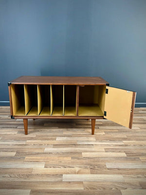 Mid-Century Modern Walnut Credenza with Records / Magazine Case, c.1960’s