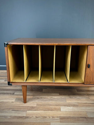 Mid-Century Modern Walnut Credenza with Records / Magazine Case, c.1960’s
