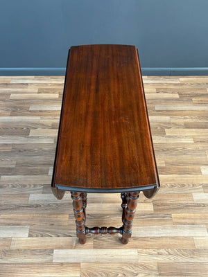 Rustic Farmhouse Mahogany Drop Leaf Gate Leg Table, c.1930’s