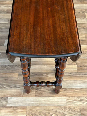 Rustic Farmhouse Mahogany Drop Leaf Gate Leg Table, c.1930’s