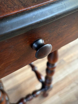 Rustic Farmhouse Mahogany Drop Leaf Gate Leg Table, c.1930’s