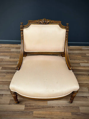French Antique Neoclassical Style Slipper Chair, c.1930’s