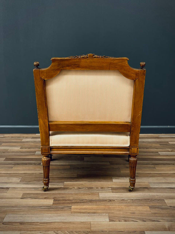 French Antique Neoclassical Style Slipper Chair, c.1930’s