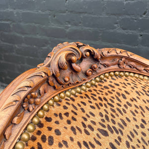 Pair of French Louis XVI Carved Walnut Armchairs, c.1940’s