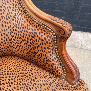 Pair of French Louis XVI Carved Walnut Armchairs, c.1940’s