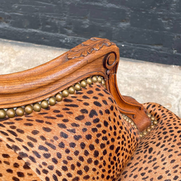 Pair of French Louis XVI Carved Walnut Armchairs, c.1940’s