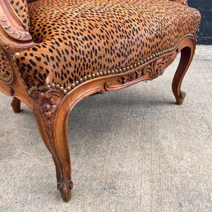 Pair of French Louis XVI Carved Walnut Armchairs, c.1940’s