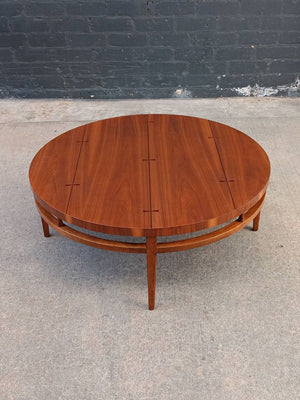 Mid-Century Modern Walnut Coffee Table with Inlaid Bowtie Rosewood by Lane , c.1960’s