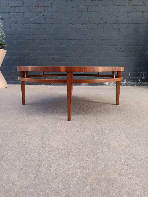 Mid-Century Modern Walnut Coffee Table with Inlaid Bowtie Rosewood by Lane , c.1960’s