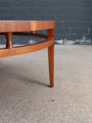 Mid-Century Modern Walnut Coffee Table with Inlaid Bowtie Rosewood by Lane , c.1960’s