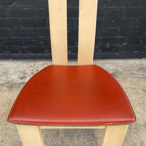 Set of 4 Vintage High-Back Lounge Chairs with Leather Seats, c.1980’s