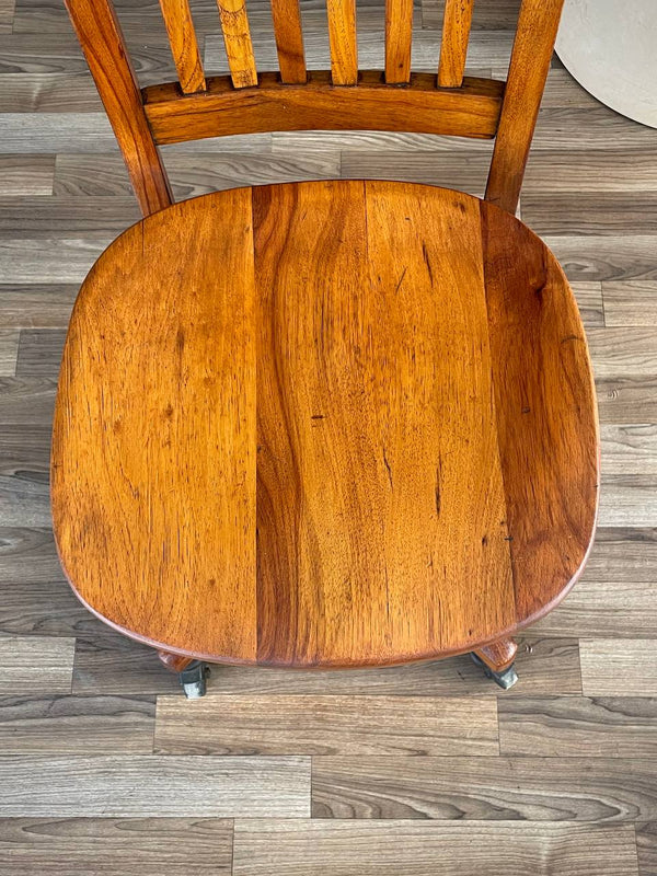 Mid-Century Oak Swivel Office Desk Chair, c.1940’s