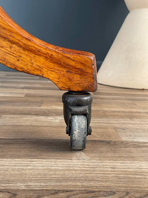 Mid-Century Oak Swivel Office Desk Chair, c.1940’s