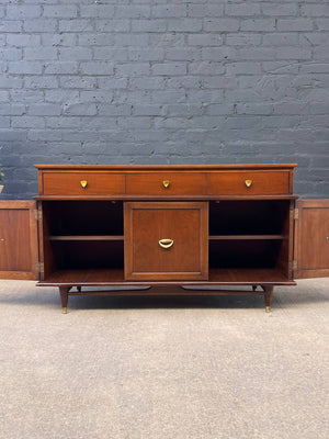 Mid-Century Modern Credenza with Brass Accent Pulls, c.1960’s