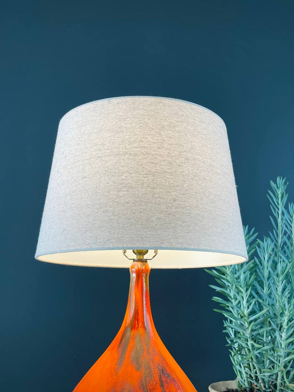 Mid-Century Modern Orange Glazed Ceramic Table Lamp, c.1960’s