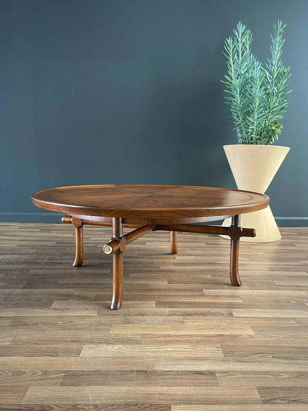 Mid-Century Modern Sculpted Walnut Round Coffee Table, c.1960’s