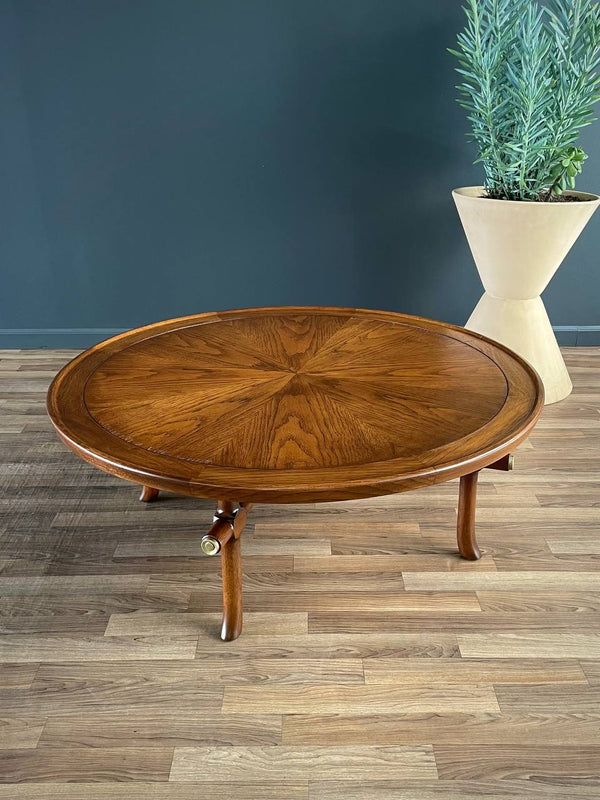 Mid-Century Modern Sculpted Walnut Round Coffee Table, c.1960’s