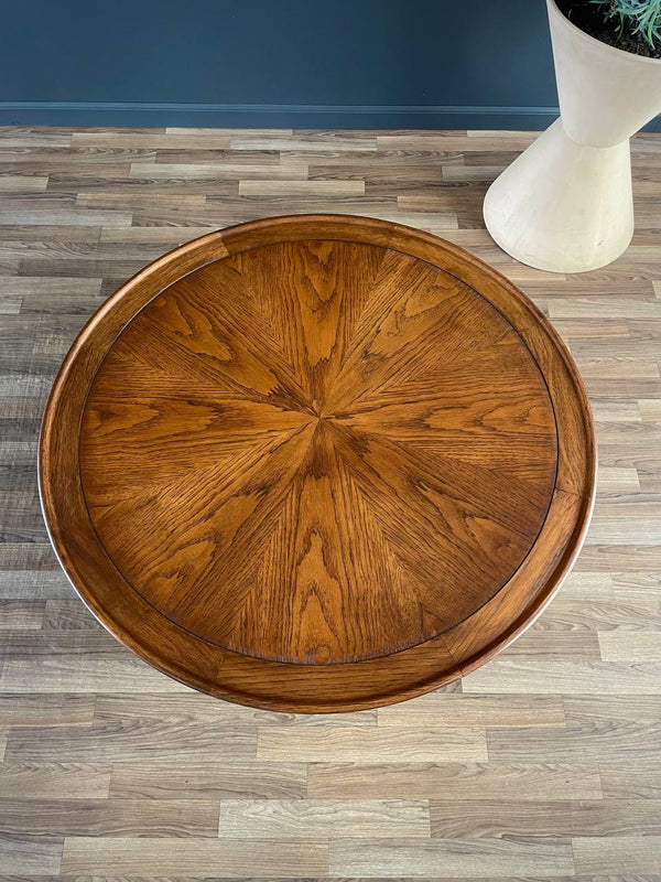 Mid-Century Modern Sculpted Walnut Round Coffee Table, c.1960’s