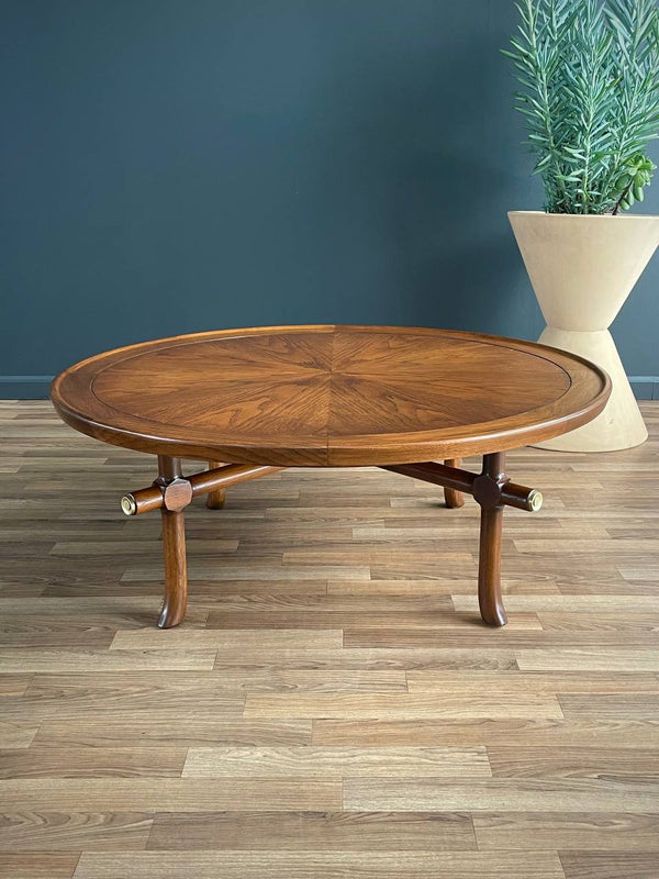 Mid-Century Modern Sculpted Walnut Round Coffee Table, c.1960’s