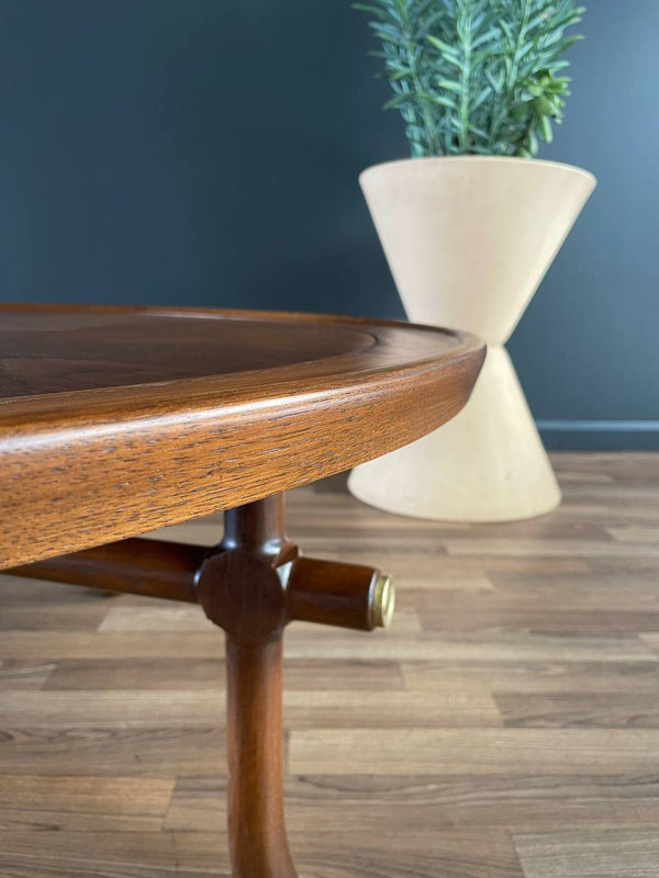 Mid-Century Modern Sculpted Walnut Round Coffee Table, c.1960’s