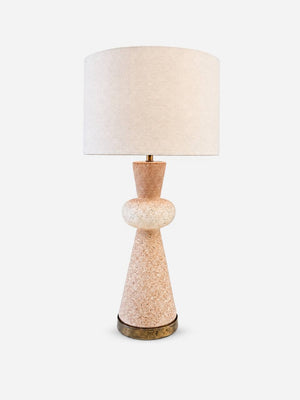 Mid-Century Modern Hourglass Ceramic & Brass Table Lamp, c.1960’s