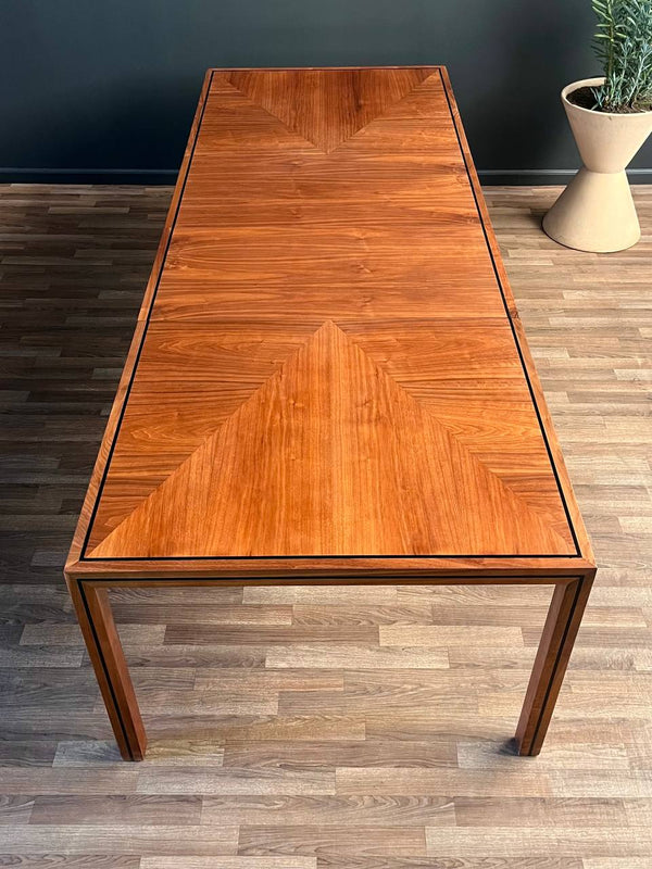 Large Expanding Mid-Century Modern Walnut Dining Table by Merton Gershun, c.1960’s