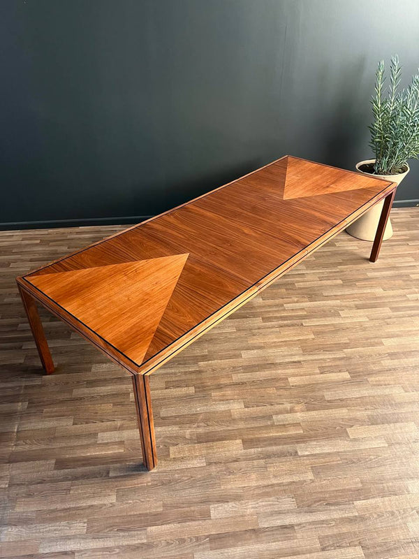 Large Expanding Mid-Century Modern Walnut Dining Table by Merton Gershun, c.1960’s