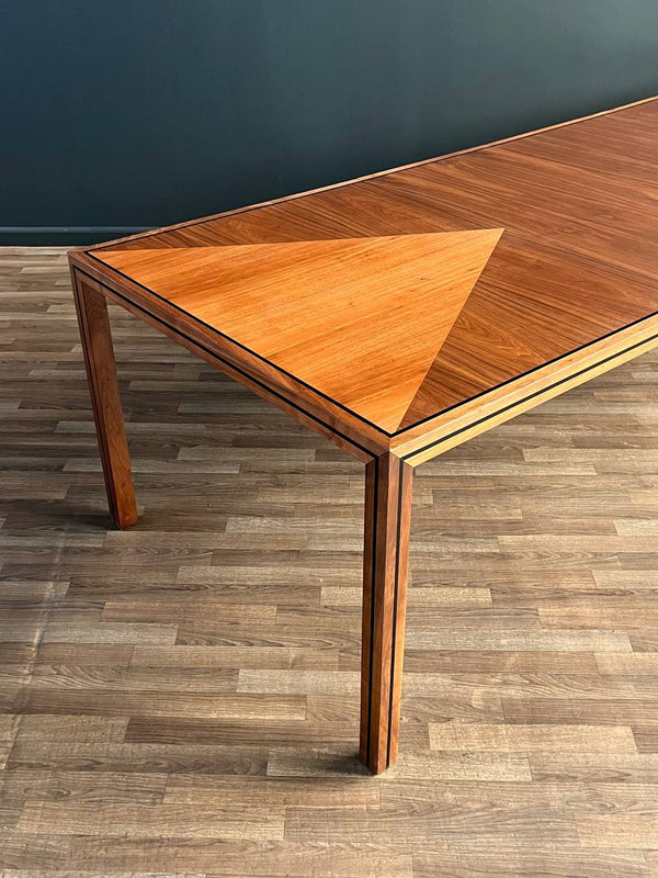 Large Expanding Mid-Century Modern Walnut Dining Table by Merton Gershun, c.1960’s