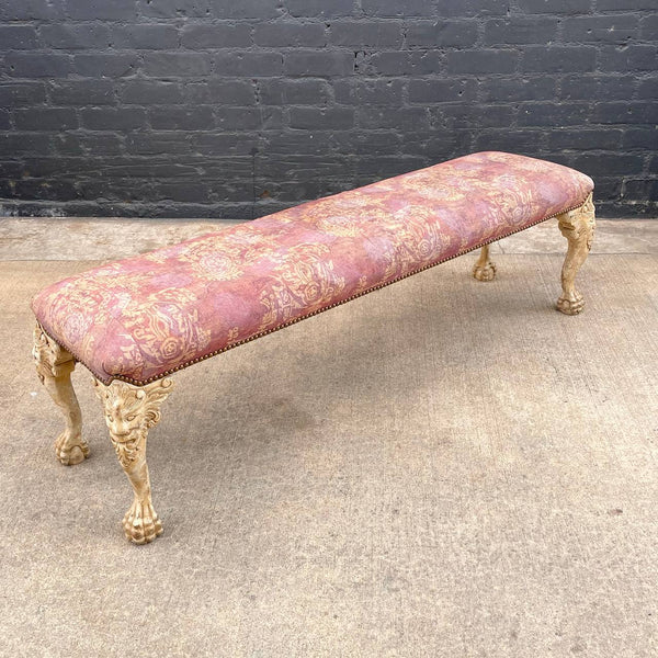 Vintage English Style Bench with Claw Feet, c.1960’s