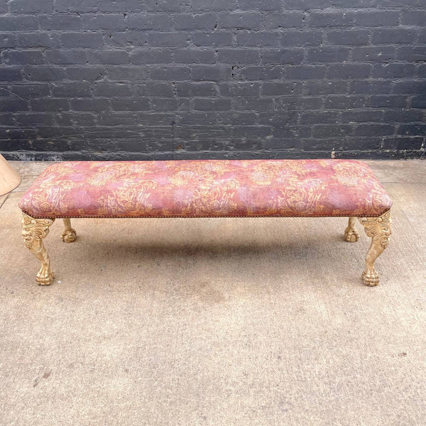 Vintage English Style Bench with Claw Feet, c.1960’s