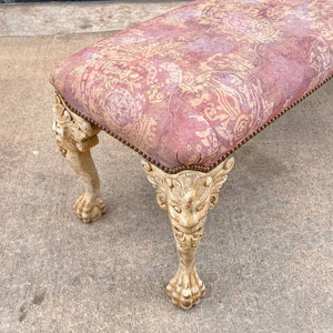 Vintage English Style Bench with Claw Feet, c.1960’s