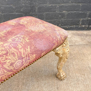 Vintage English Style Bench with Claw Feet, c.1960’s