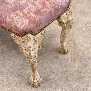 Vintage English Style Bench with Claw Feet, c.1960’s