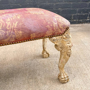 Vintage English Style Bench with Claw Feet, c.1960’s