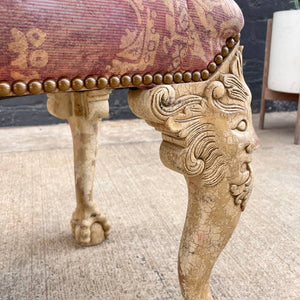 Vintage English Style Bench with Claw Feet, c.1960’s