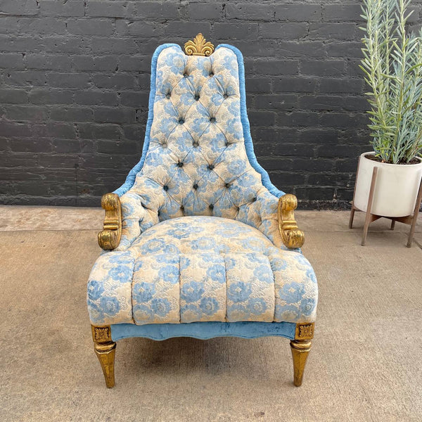 Pair of Gold Leaf Antique Carved Wood Armchairs