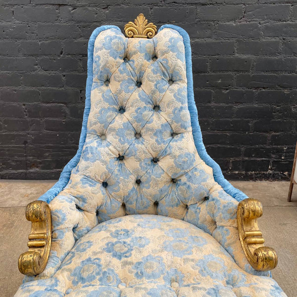 Pair of Gold Leaf Antique Carved Wood Armchairs