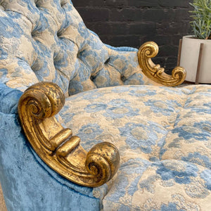 Pair of Gold Leaf Antique Carved Wood Armchairs