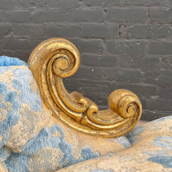 Pair of Gold Leaf Antique Carved Wood Armchairs
